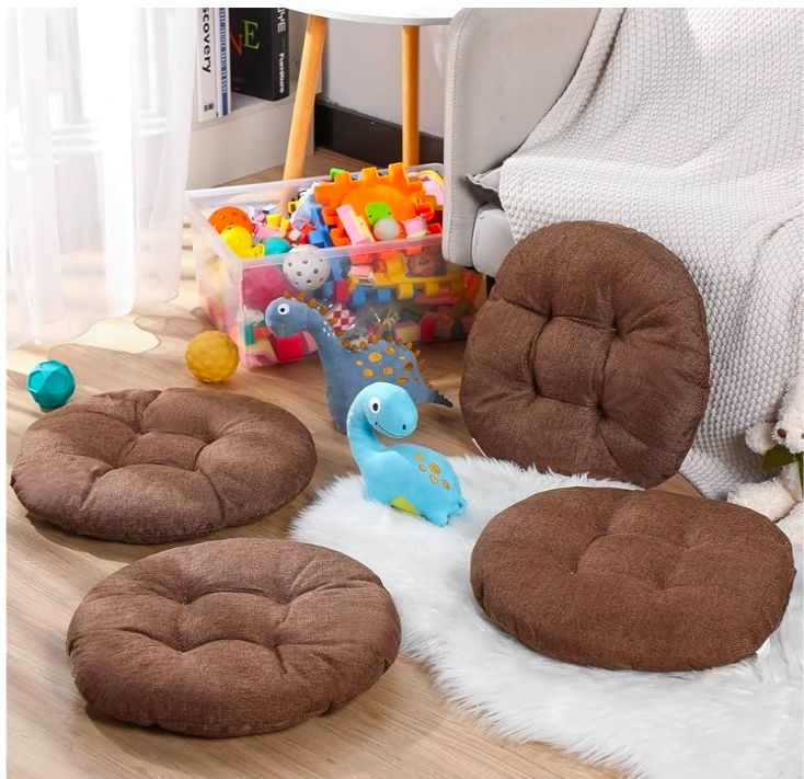 8 Pcs 16 Inch Round Floor Cushions for Kids and Toddlers, Flexible Seating Classroom Furniture Floor Pillow for Home, Daycare, Preschool, Yoga and Meditation
