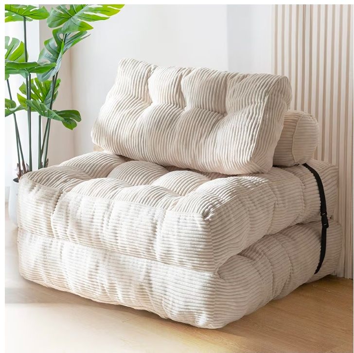 Folding Sofa Bed, Convertible Sleeper Chair with Pillow Foldable Mattress with Back Support, Portable Fold Out Chair Bed Comfy Floor Sofa Lounge for Living Room Bedroom
