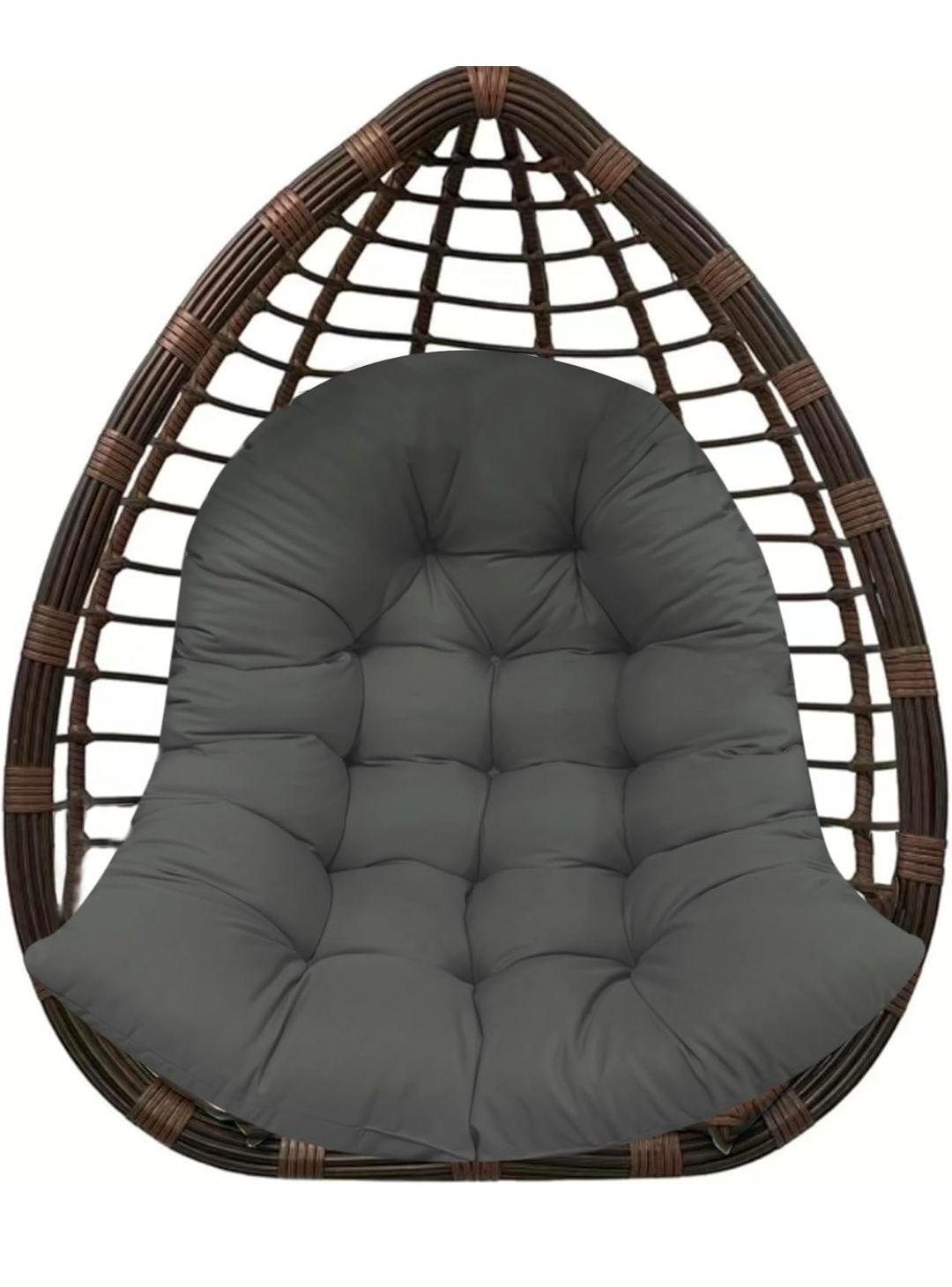 Thicken Egg Chair Cushion Replacement, Outdoor Hammock Swing Chair Cushions, Hanging Wicker Basket Seat Pad with High Elasticity PP Cotton, for Garden Patio Porch Furniture (Only Cushion)
