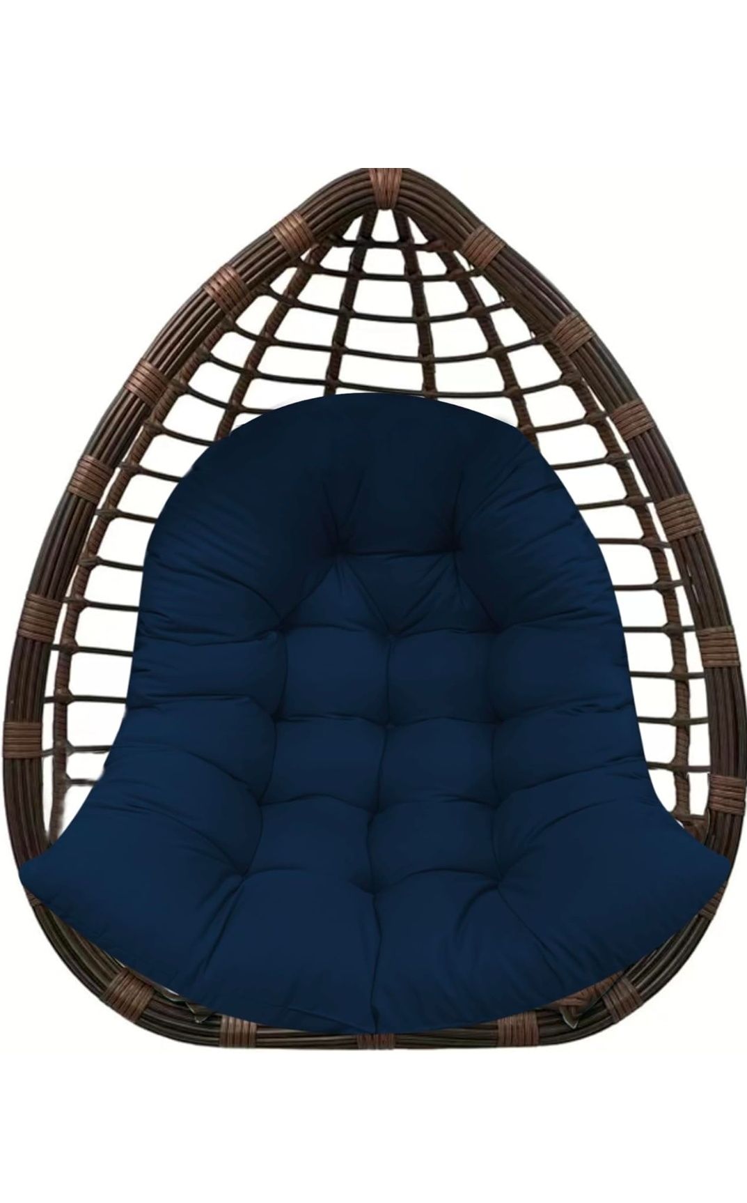 Thicken Egg Chair Cushion Replacement, Outdoor Hammock Swing Chair Cushions, Hanging Wicker Basket Seat Pad with High Elasticity PP Cotton, for Garden Patio Porch Furniture (Only Cushion)