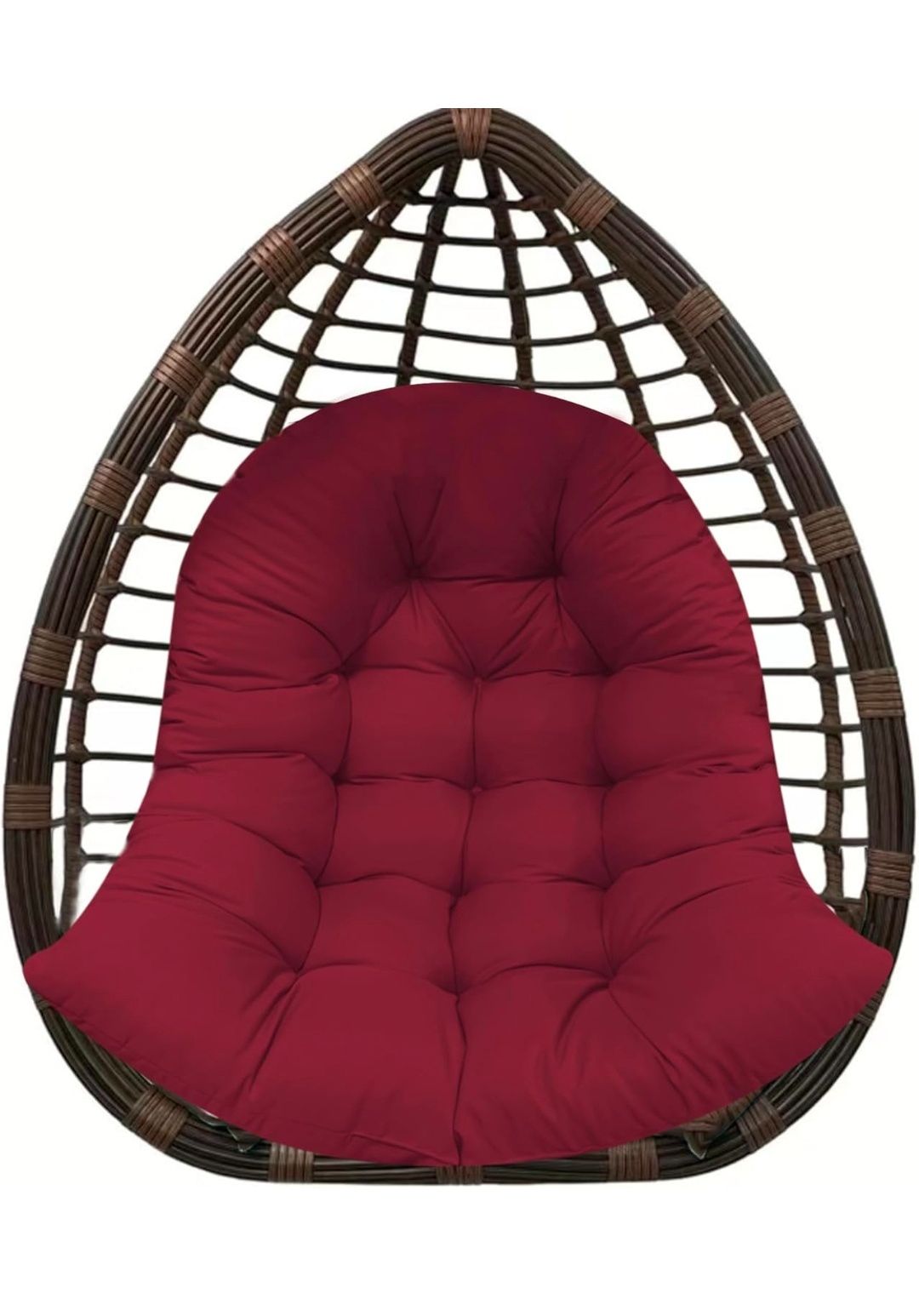 Thicken Egg Chair Cushion Replacement, Outdoor Hammock Swing Chair Cushions, Hanging Wicker Basket Seat Pad with High Elasticity PP Cotton, for Garden Patio Porch Furniture (Only Cushion)