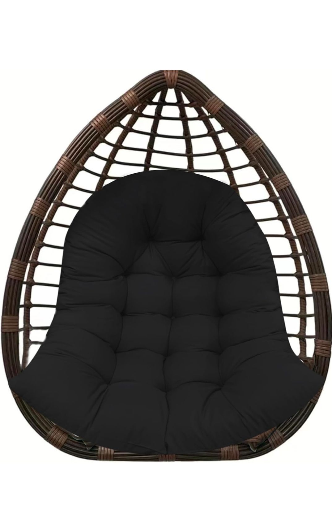 Thicken Egg Chair Cushion Replacement, Outdoor Hammock Swing Chair Cushions, Hanging Wicker Basket Seat Pad with High Elasticity PP Cotton, for Garden Patio Porch Furniture (Only Cushion)