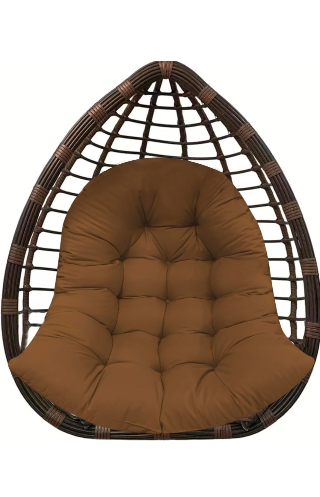 Thicken Egg Chair Cushion Replacement, Outdoor Hammock Swing Chair Cushions, Hanging Wicker Basket Seat Pad with High Elasticity PP Cotton, for Garden Patio Porch Furniture (Only Cushion)