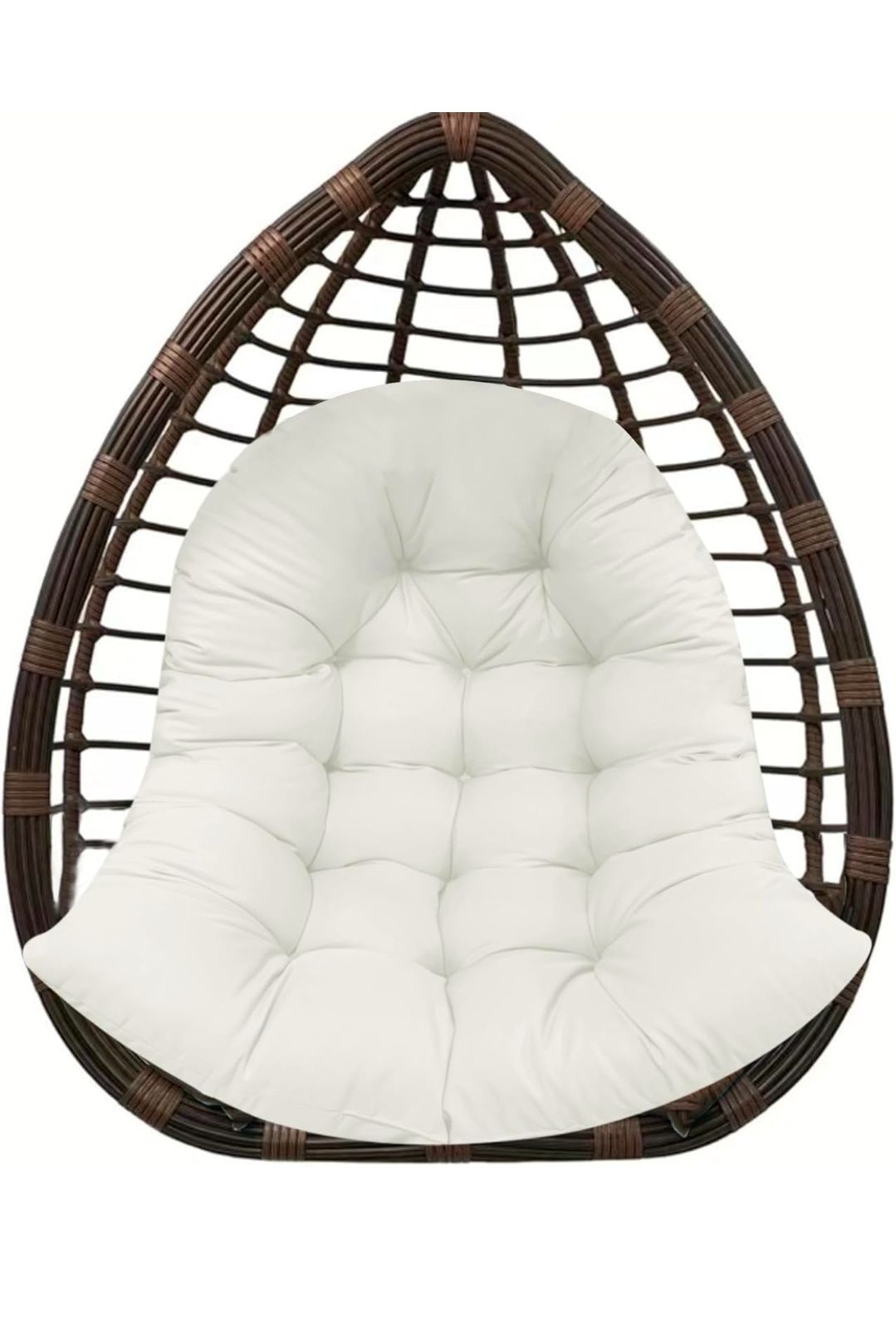Thicken Egg Chair Cushion Replacement, Outdoor Hammock Swing Chair Cushions, Hanging Wicker Basket Seat Pad with High Elasticity PP Cotton, for Garden Patio Porch Furniture (Only Cushion)