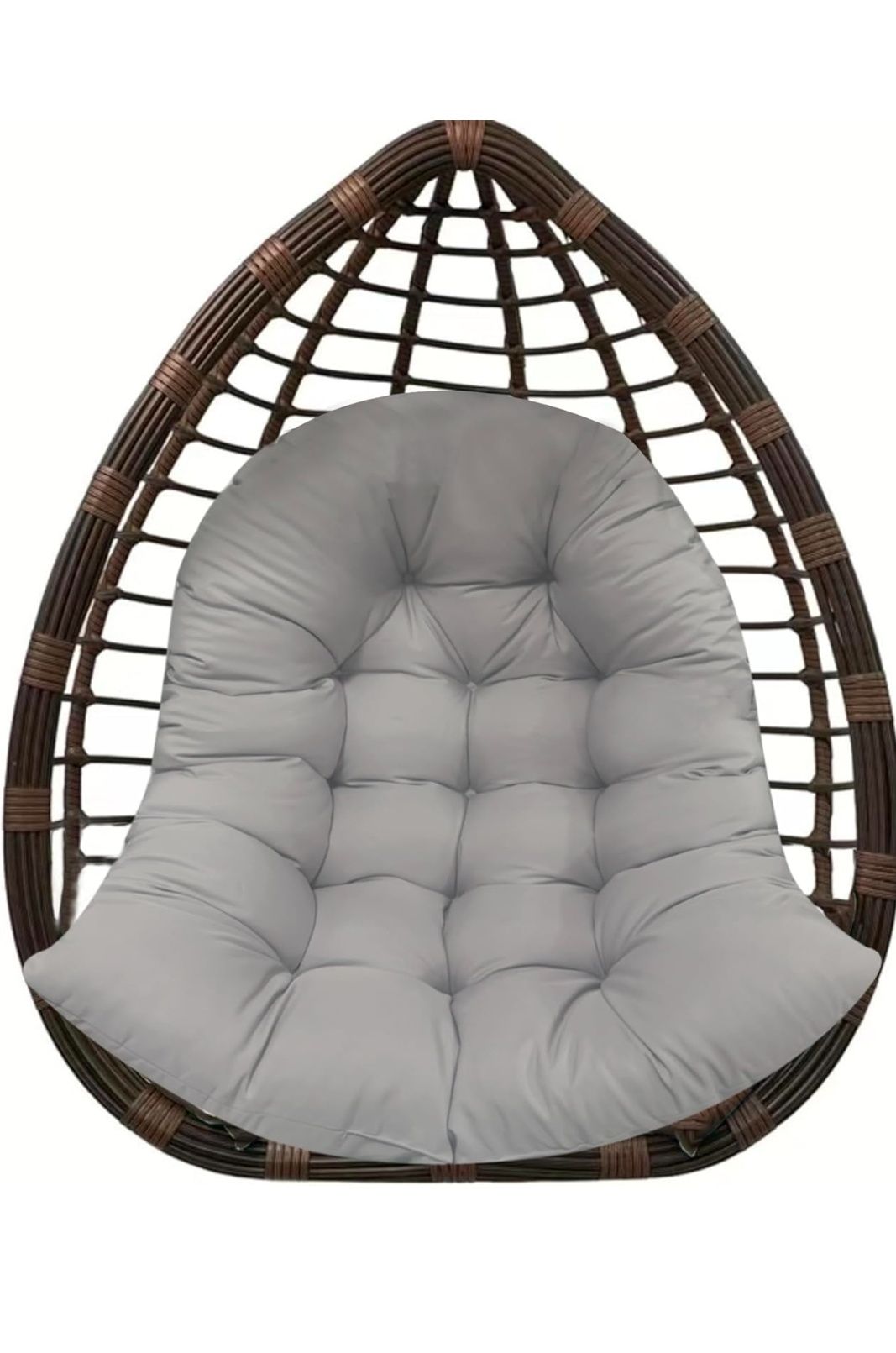 Thicken Egg Chair Cushion Replacement, Outdoor Hammock Swing Chair Cushions, Hanging Wicker Basket Seat Pad with High Elasticity PP Cotton, for Garden Patio Porch Furniture (Only Cushion)