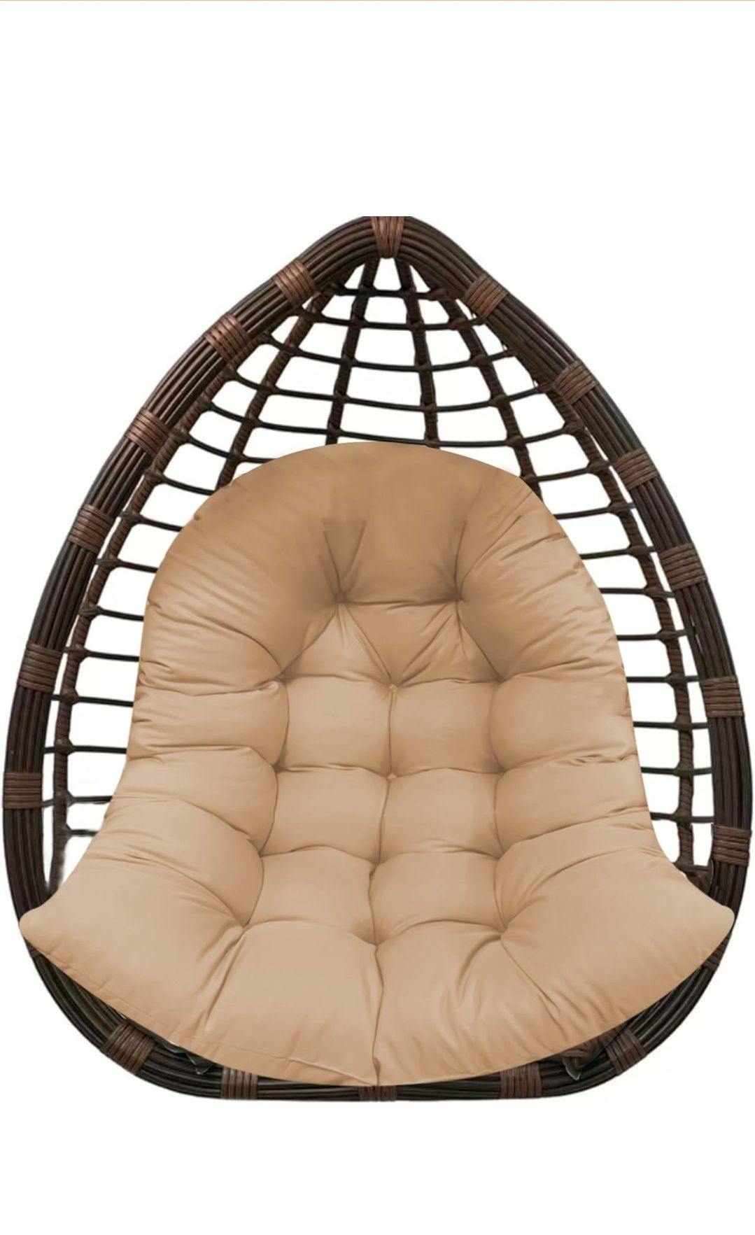 Thicken Egg Chair Cushion Replacement, Outdoor Hammock Swing Chair Cushions, Hanging Wicker Basket Seat Pad with High Elasticity PP Cotton, for Garden Patio Porch Furniture (Only Cushion)