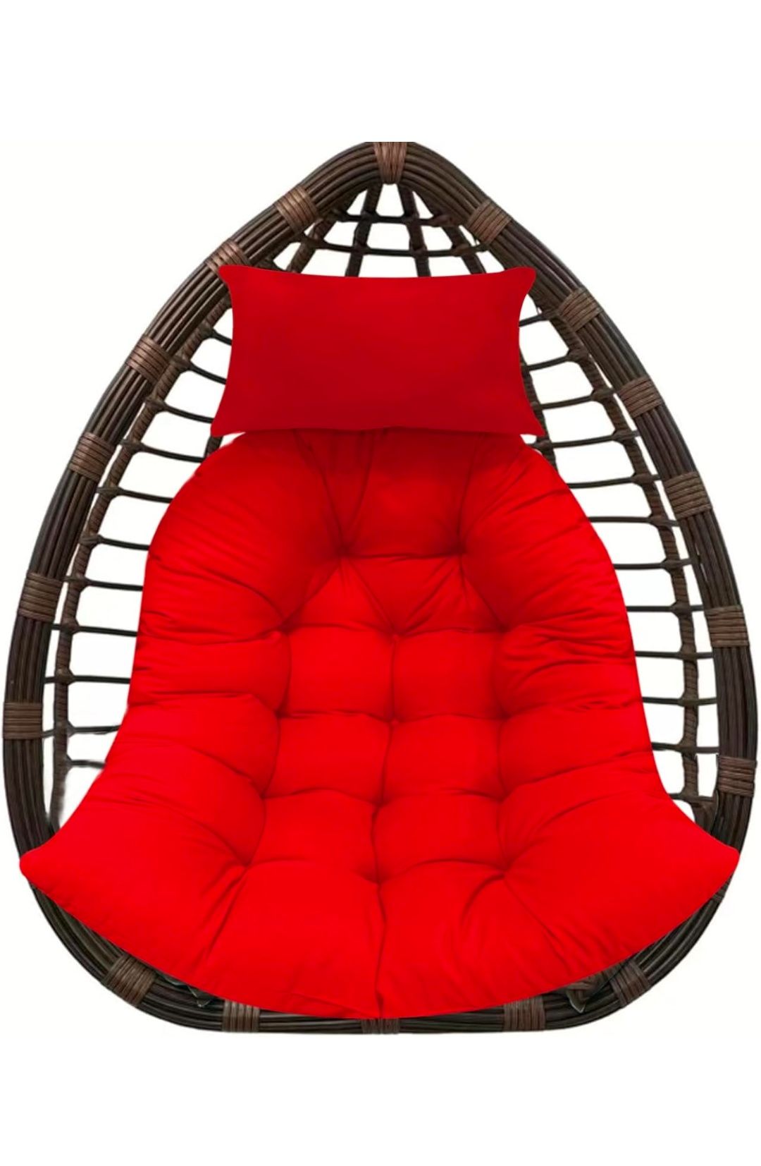 Thicken Hanging Basket Seat Cushion with Headrest, Hammock Swing Chair Cushions, Soft Egg Patio Chair Cushion with High Elasticity PP Cotton, for Indoor and Outdoor Garden Offices (NO CHAIR)