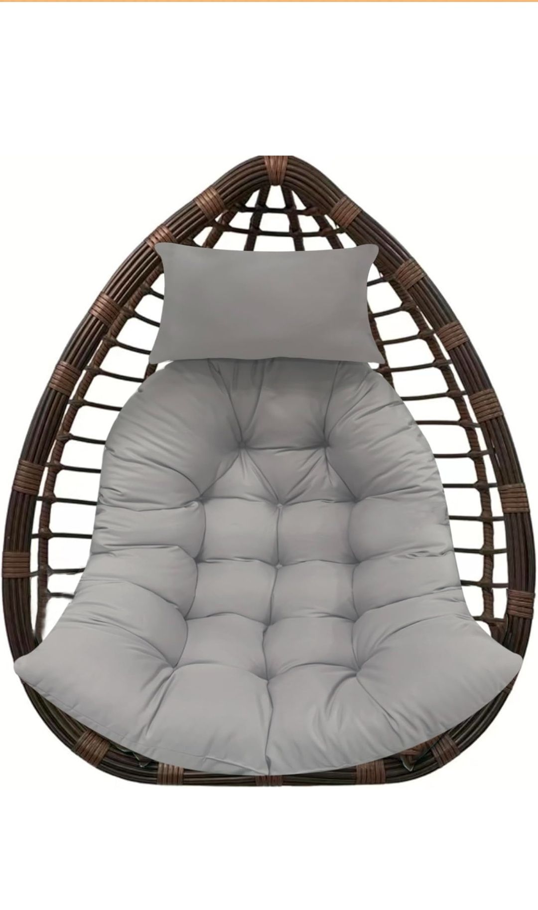 Thicken Hanging Basket Seat Cushion with Headrest, Hammock Swing Chair Cushions, Soft Egg Patio Chair Cushion with High Elasticity PP Cotton, for Indoor and Outdoor Garden Offices (NO CHAIR)