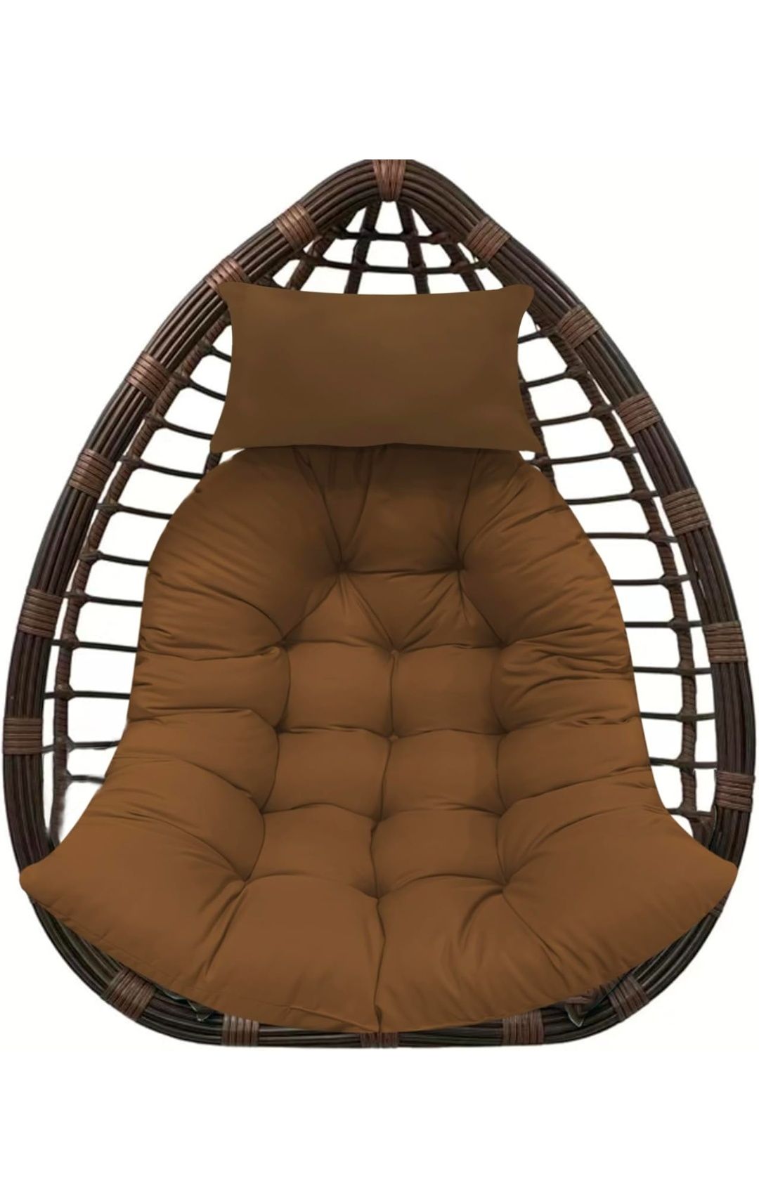 Thicken Hanging Basket Seat Cushion with Headrest, Hammock Swing Chair Cushions, Soft Egg Patio Chair Cushion with High Elasticity PP Cotton, for Indoor and Outdoor Garden Offices (NO CHAIR)