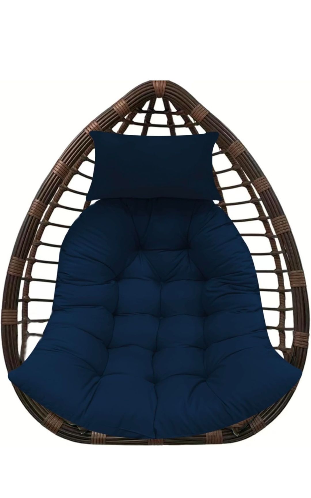 Thicken Hanging Basket Seat Cushion with Headrest, Hammock Swing Chair Cushions, Soft Egg Patio Chair Cushion with High Elasticity PP Cotton, for Indoor and Outdoor Garden Offices (NO CHAIR)