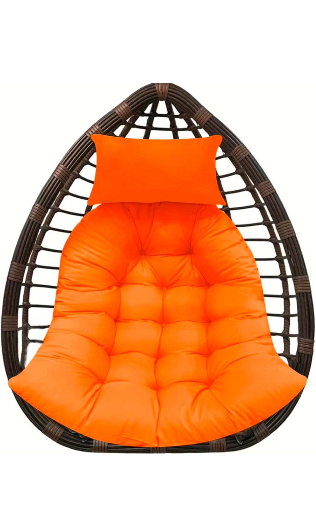 Thicken Hanging Basket Seat Cushion with Headrest, Hammock Swing Chair Cushions, Soft Egg Patio Chair Cushion with High Elasticity PP Cotton, for Indoor and Outdoor Garden Offices (NO CHAIR)