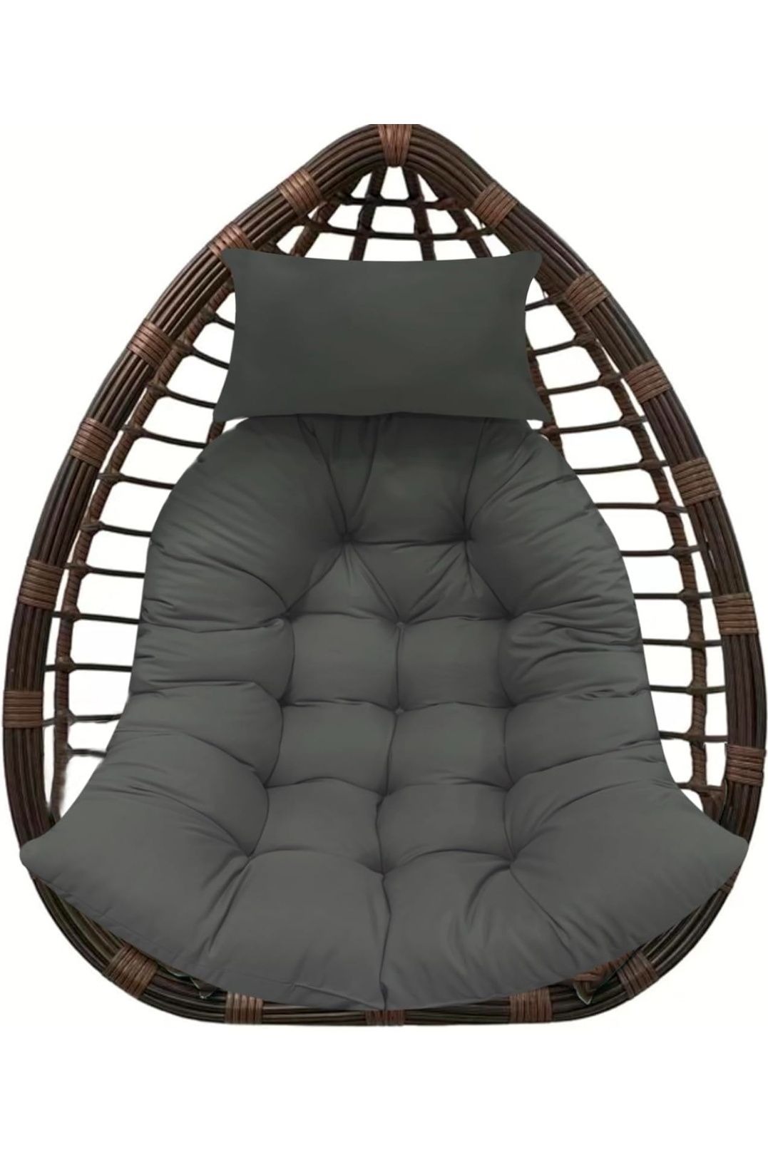 Thicken Hanging Basket Seat Cushion with Headrest, Hammock Swing Chair Cushions, Soft Egg Patio Chair Cushion with High Elasticity PP Cotton, for Indoor and Outdoor Garden Offices (NO CHAIR)