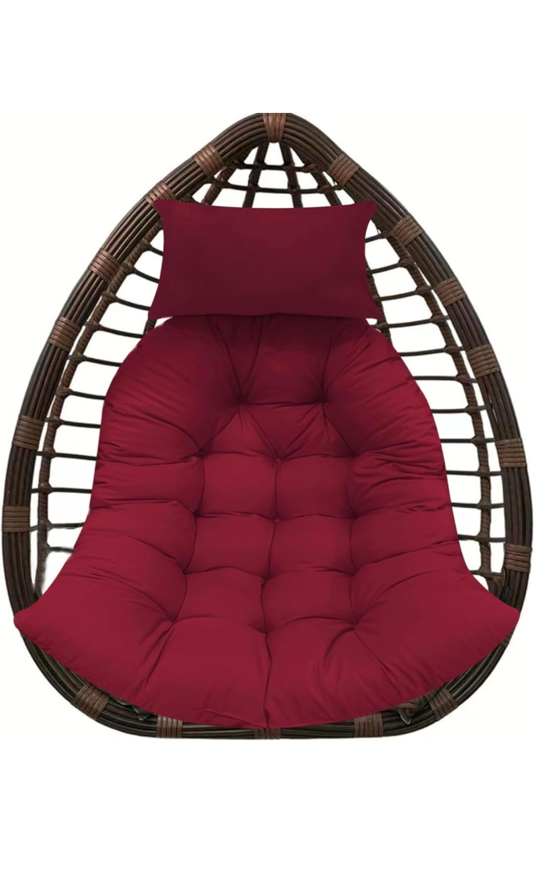 Thicken Hanging Basket Seat Cushion with Headrest, Hammock Swing Chair Cushions, Soft Egg Patio Chair Cushion with High Elasticity PP Cotton, for Indoor and Outdoor Garden Offices (NO CHAIR)