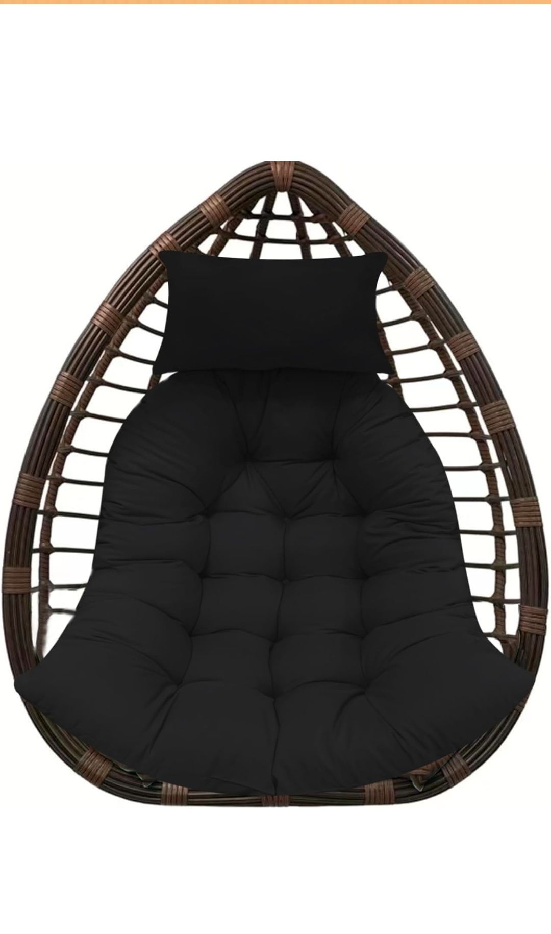 Thicken Hanging Basket Seat Cushion with Headrest, Hammock Swing Chair Cushions, Soft Egg Patio Chair Cushion with High Elasticity PP Cotton, for Indoor and Outdoor Garden Offices (NO CHAIR)