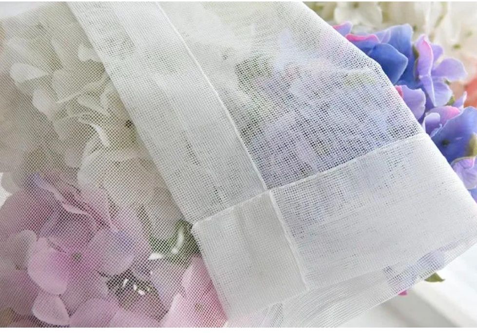 2pcs white Sheer Curtains - Ring Top Window Curtains Basket Semi Shading Living Room Bedroom Decoration Curtain