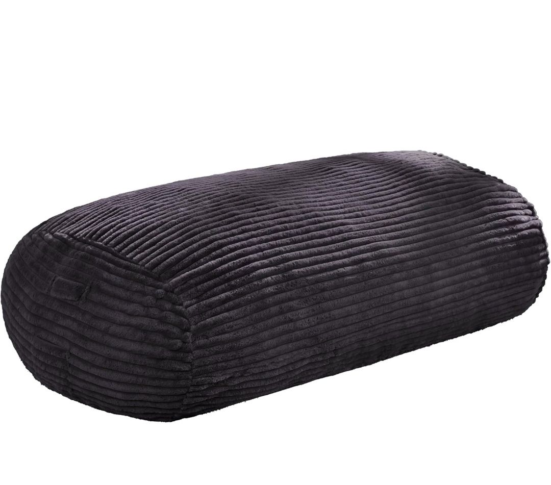 6FT Bean Bag Chairs Adult Bean Bag with Portable Handle Comfy Large Bean Bag Lounge Chair with Removable Cover for Living Room Bedroom (Stripe Grey, 6FT)