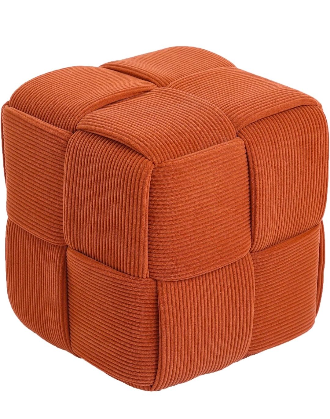 Ottoman Foot Rest Soft and Comfortable Ottoman Square Corduroy Woven Design Sofa Stool