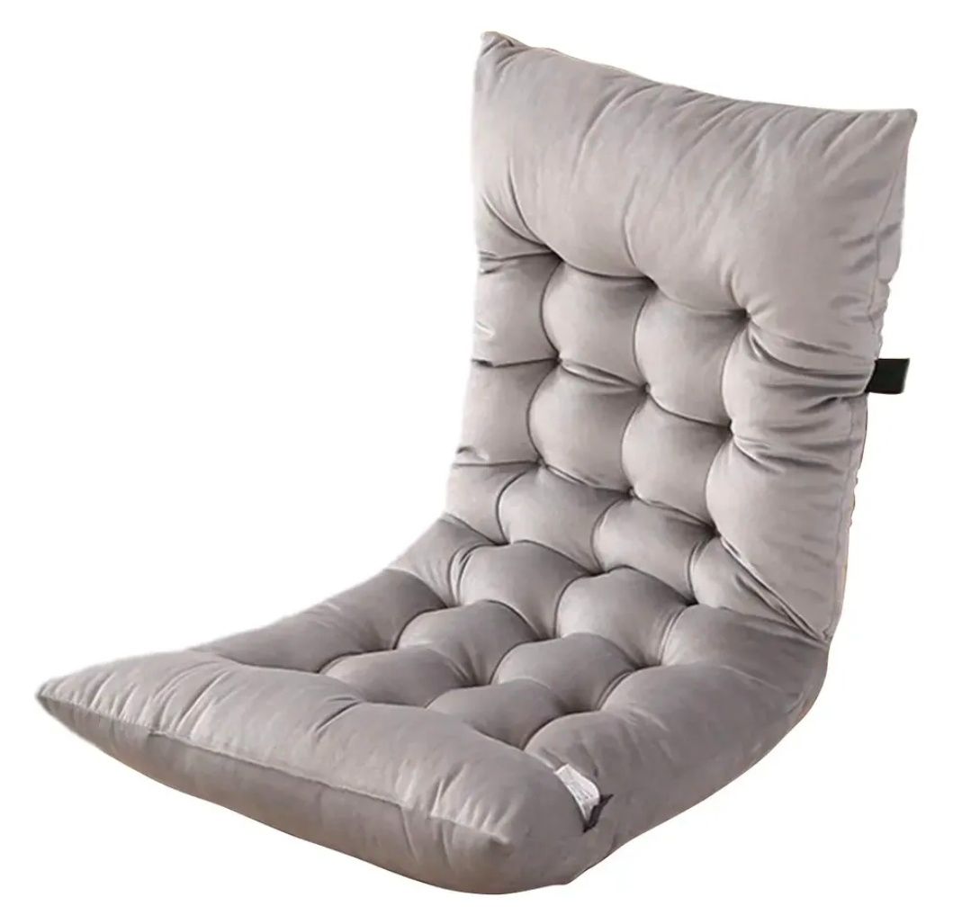 Tufted Grey Chair Cushion with Back Support – Soft, Comfortable & Non-Slip(NO CHAIR)