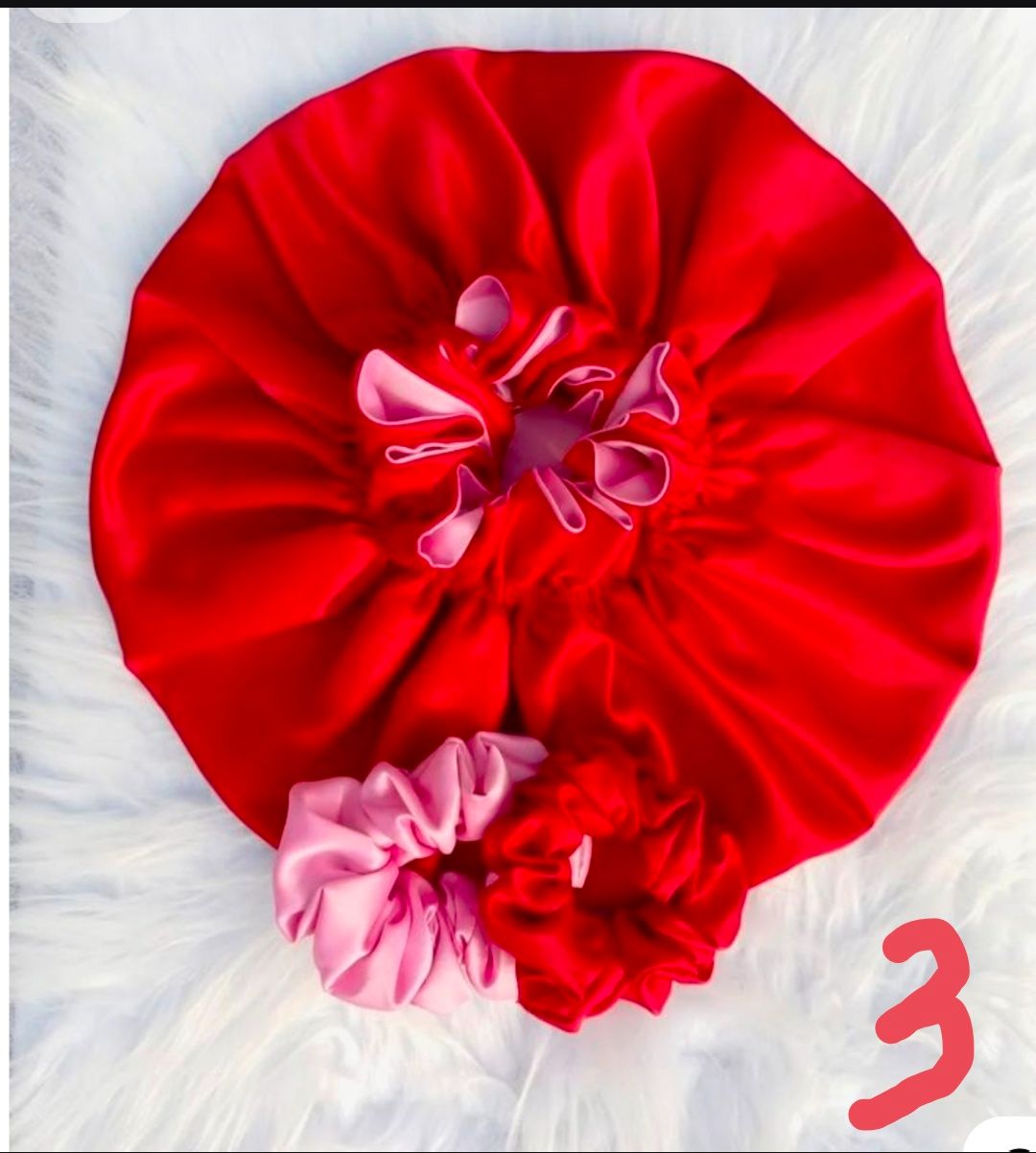 Luxury Double-Layer Satin Bonnet & Matching Scrunchie Set – Premium Hair Protection