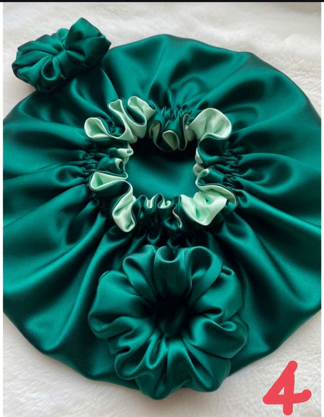 Luxury Double-Layer Satin Bonnet & Matching Scrunchie Set – Premium Hair Protection