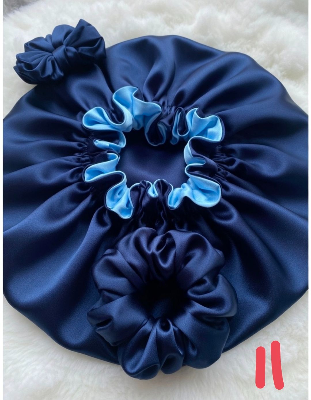 Luxury Double-Layer Satin Bonnet & Matching Scrunchie Set – Premium Hair Protection