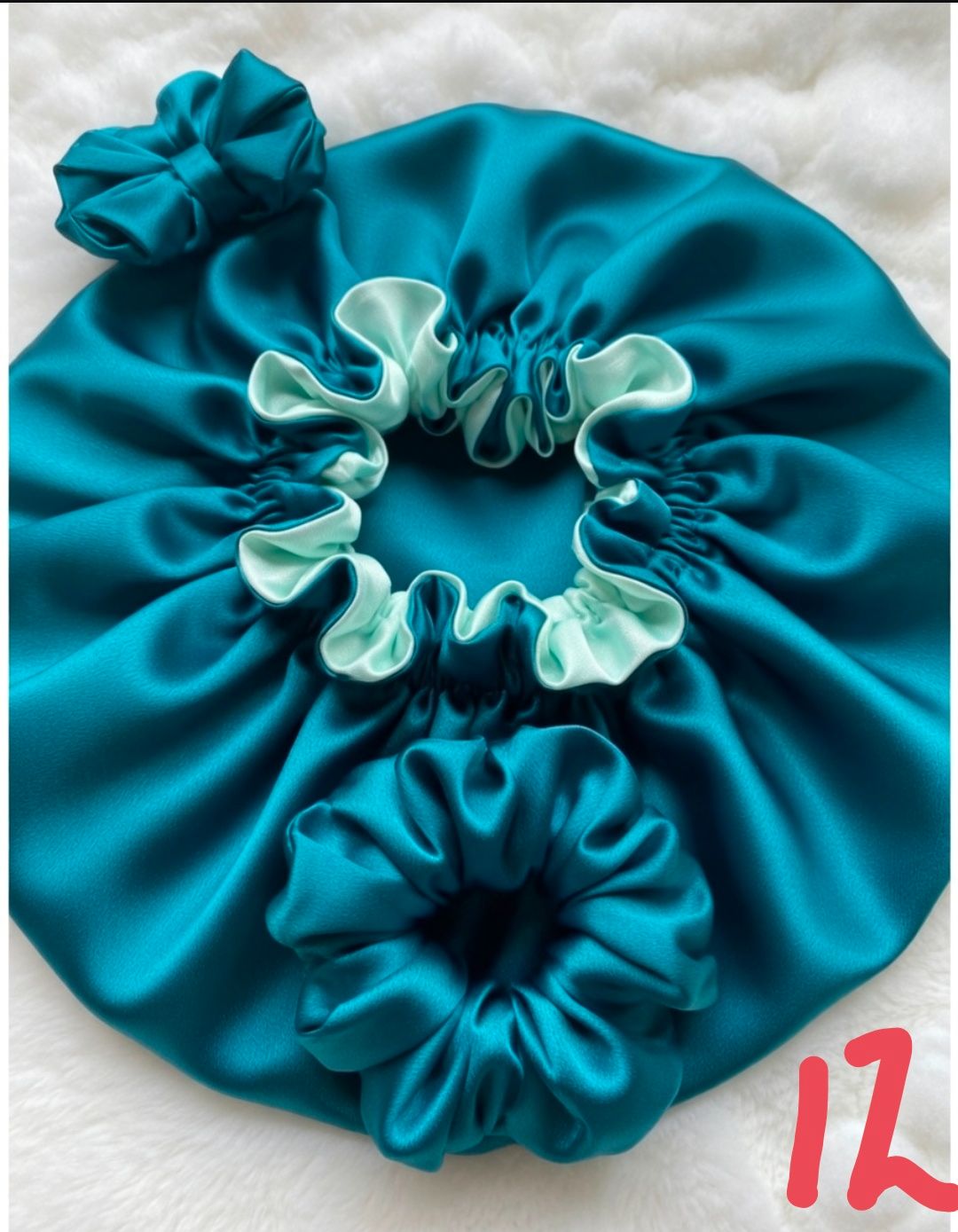 Luxury Double-Layer Satin Bonnet & Matching Scrunchie Set – Premium Hair Protection