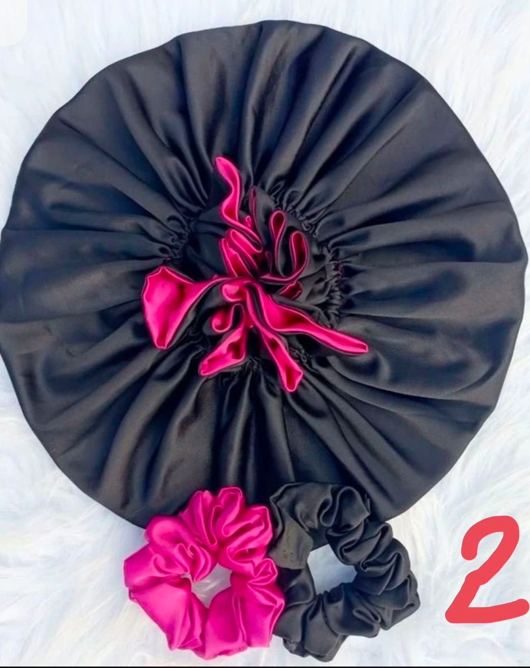 Luxury Double-Layer Satin Bonnet & Matching Scrunchie Set – Premium Hair Protection