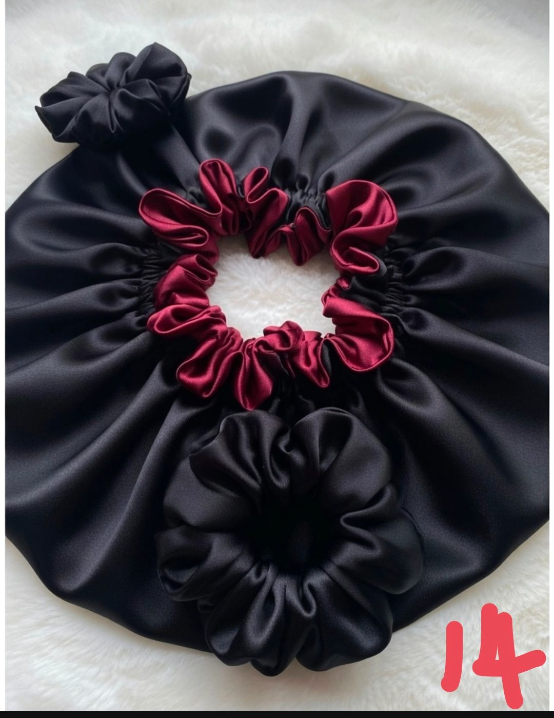 Luxury Double-Layer Satin Bonnet & Matching Scrunchie Set – Premium Hair Protection