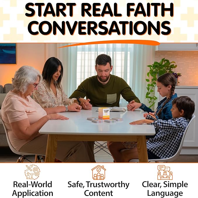 TALKING POINT CHRISTIAN Conversation Cards for Christians - Explore Your Faith and Have Fun on Family Game Night, Bible Study or Youth Groups - Perfect for Church Groups, Couples Game Night, Easter Gi