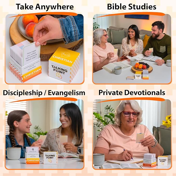 TALKING POINT CHRISTIAN Conversation Cards for Christians - Explore Your Faith and Have Fun on Family Game Night, Bible Study or Youth Groups - Perfect for Church Groups, Couples Game Night, Easter Gi