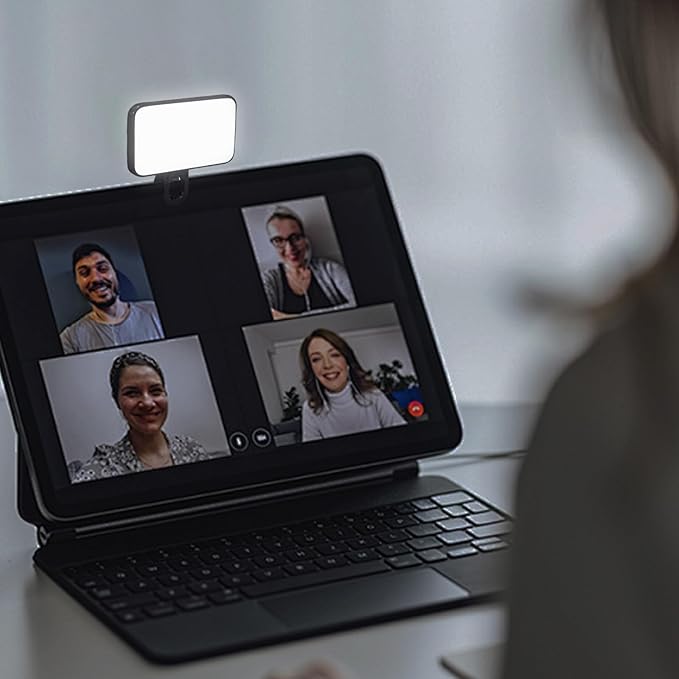 PREMIUM LED Selfie Light, LED Selfie Light with Front & Back Phone Clip, with 3 Lighting Mode, Portable Phone Ring Light for Makeup, Selfie, Vlog, Video Conference, for Phone, iPad, Camera, Laptop