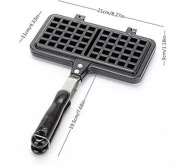 PREMIUM Non Stick Waffle pan，Waffle Maker,Food Mold Pot, with Insulated Handle，Non-Stick Plates, Easy Clean, Suitable for Making Waffles of Various Flavors