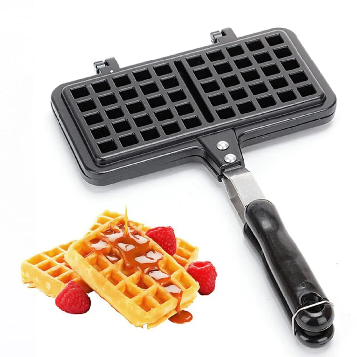PREMIUM Non Stick Waffle pan，Waffle Maker,Food Mold Pot, with Insulated Handle，Non-Stick Plates, Easy Clean, Suitable for Making Waffles of Various Flavors