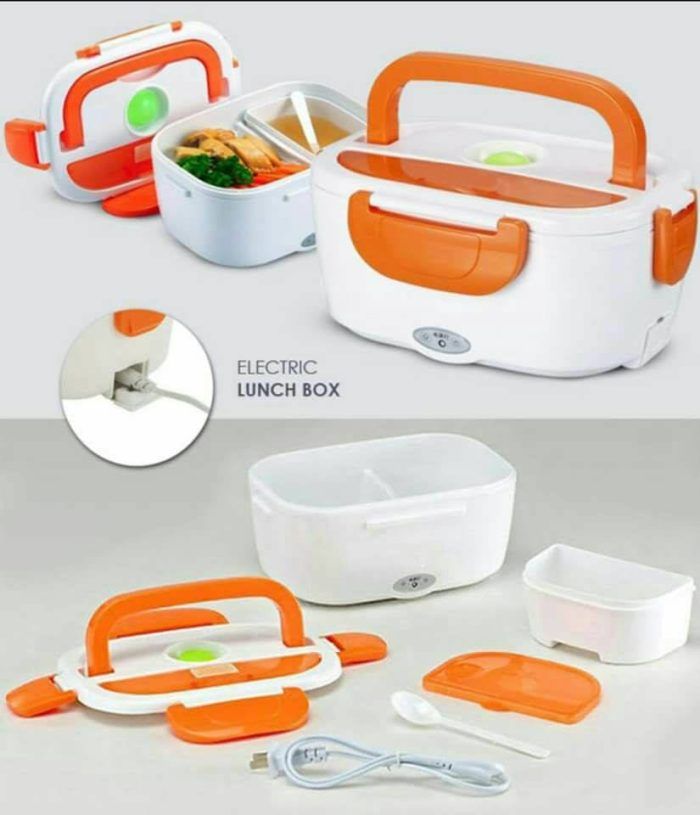 Electric Lunch Box Food Heater Fast Heated Lunch Box for Adults, Portable Food Warmer loncheras 12V/24V/110V for Car/Home/Office with Fork & Spoon