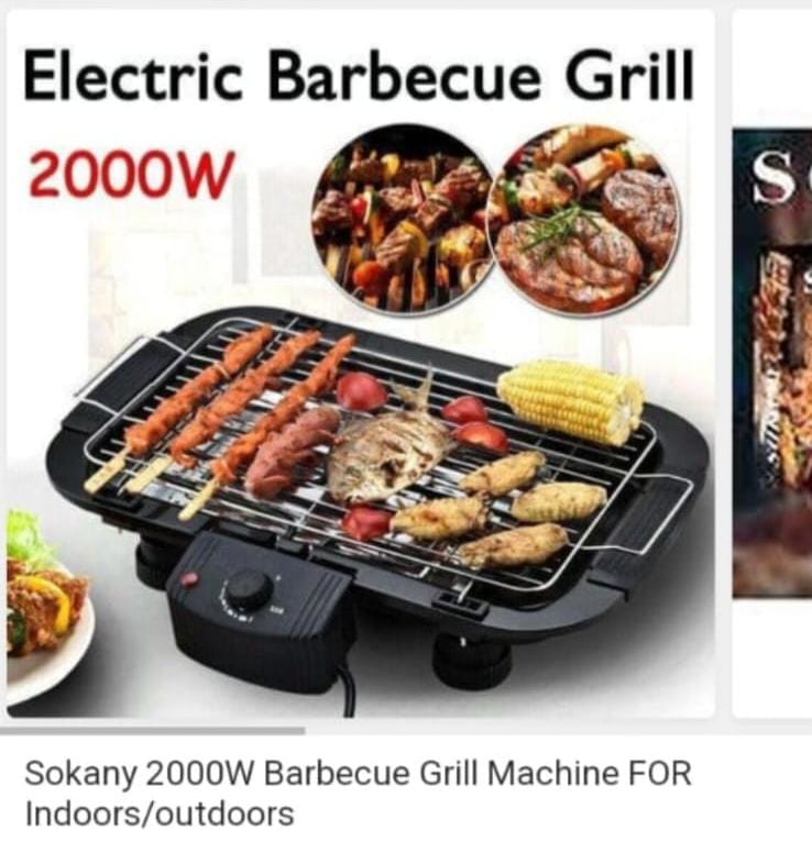 PREMIUM Electric barbecue gril non-stick barbecue machine 5-level adjustable 2000W household electric barbecue grill camping-cooking and barbecue grill-indoor barbecue gril