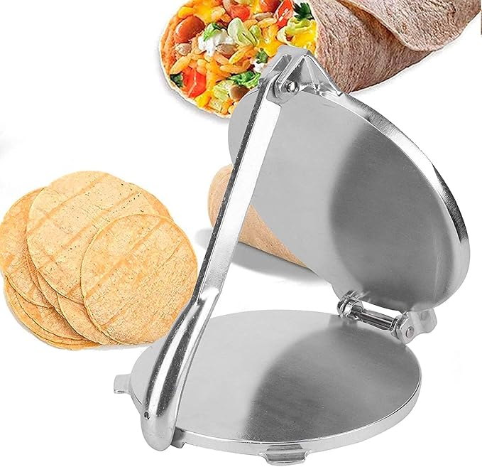 LUXURY 6.5 Inches Diameter Chapati Tortilla Maker Press Heavy Aluminium Meat Press Taco Press Machine  Kitchen Utensils Smooth Surface Easy to Clean Cooking Utensils Homemade Tortilla Pie