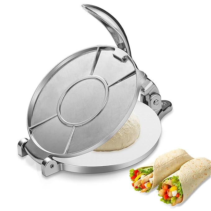 LUXURY 6.5 Inches Diameter Chapati Tortilla Maker Press Heavy Aluminium Meat Press Taco Press Machine  Kitchen Utensils Smooth Surface Easy to Clean Cooking Utensils Homemade Tortilla Pie