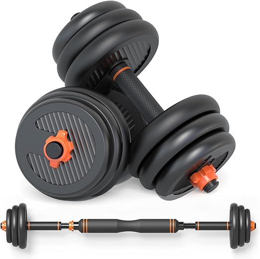 PREMIUM 6in1 Adjustable Kettle Bell Weights 30Kg Adjustable Dumbbells, Can be Used as a Barbell, No Bad Smell/Non-slip/Does Not Hurt the Floor - Free Adjustable Weights Dumbbell Set