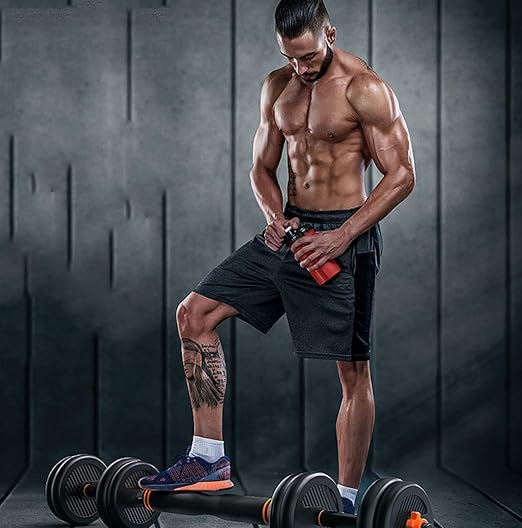 PREMIUM 6in1 Adjustable Kettle Bell Weights 30Kg Adjustable Dumbbells, Can be Used as a Barbell, No Bad Smell/Non-slip/Does Not Hurt the Floor - Free Adjustable Weights Dumbbell Set