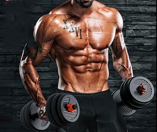 PREMIUM 6in1 Adjustable Kettle Bell Weights 30Kg Adjustable Dumbbells, Can be Used as a Barbell, No Bad Smell/Non-slip/Does Not Hurt the Floor - Free Adjustable Weights Dumbbell Set