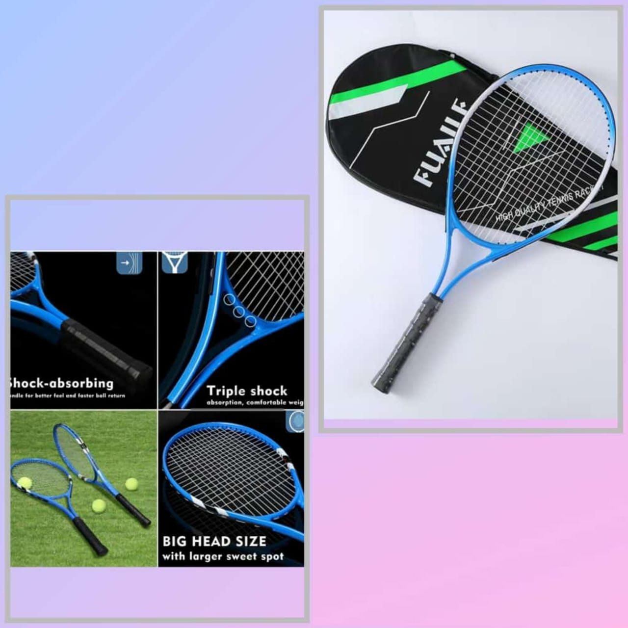PROFESSIONAL Speed Tennis Racket for Adults Ultralight Tennis Racquet with 3 Balls Carry Case Tennis Rackets Set for Beginners and Professionals