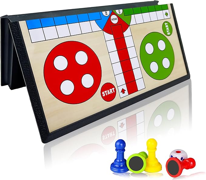 PREMIUM Ludo Travel Board Game Set, Folding Design and Light-Weight, Gift for Kids Toddlers and Adults