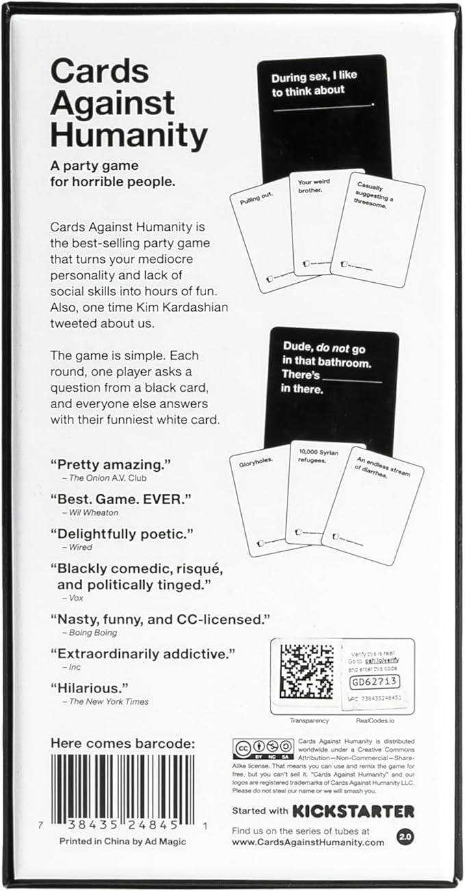 ESSENTIAL Cards Against Humanity Card Game • Ages 8+ • A party game for mature kids and immature adults