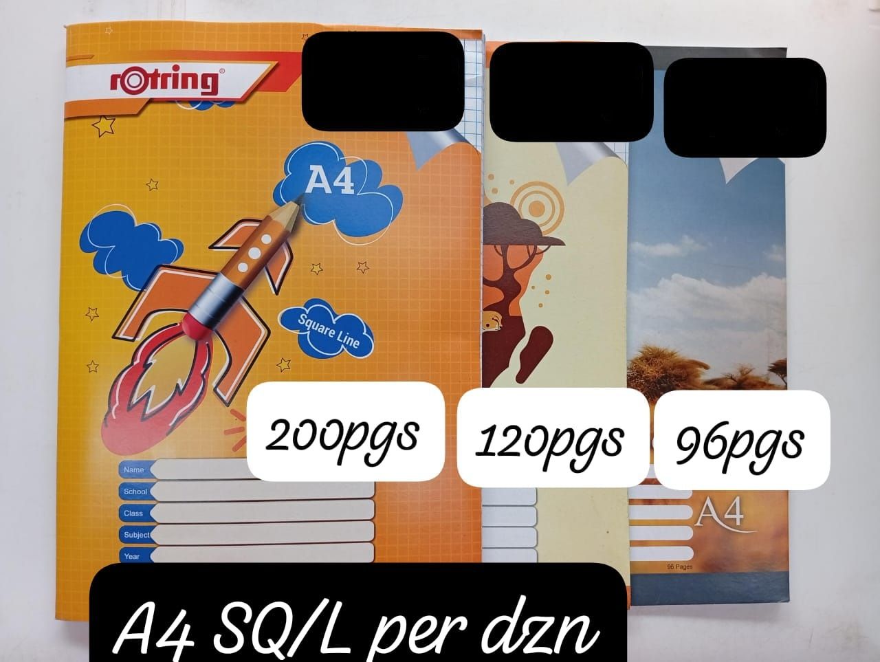 PREMIUM Square Line Exercise Books A4 Size Square Grid Lines, Packet of 12 Pieces multicolor