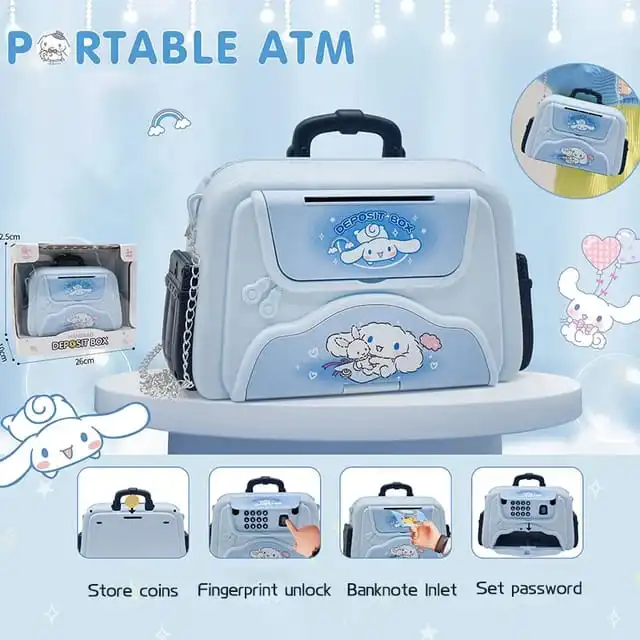 PREMIUM Handbag design Password and  Fingerprint  portable  ATM  Money Music Money Box Savings Can