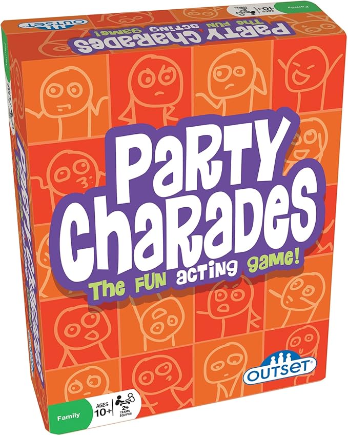 PREMIUM Party Charades Game Family-Friendly Fun with 500 Charades Cards and Timer - Group Game Night Essential, Ages 10 and up