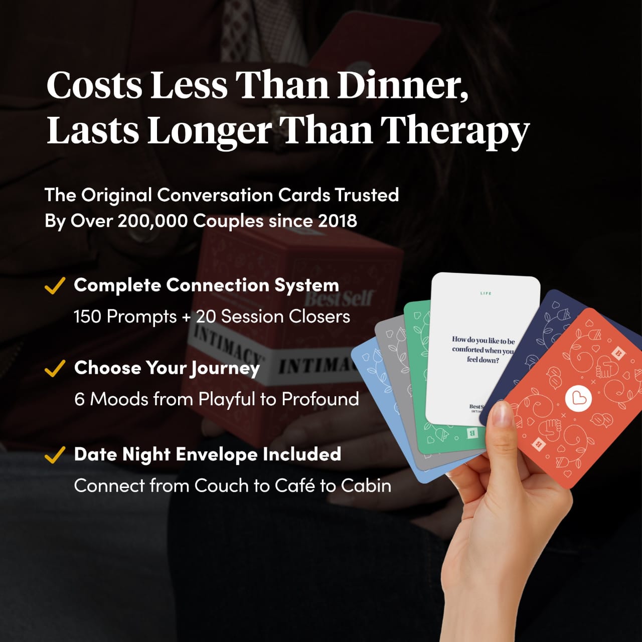 PREMIUM Intimacy Deck – BestSelf Card Game 💞 170 Conversation Cards for Couples, Fun and Romantic Card Game for Deeper Connection and Pillow Talk