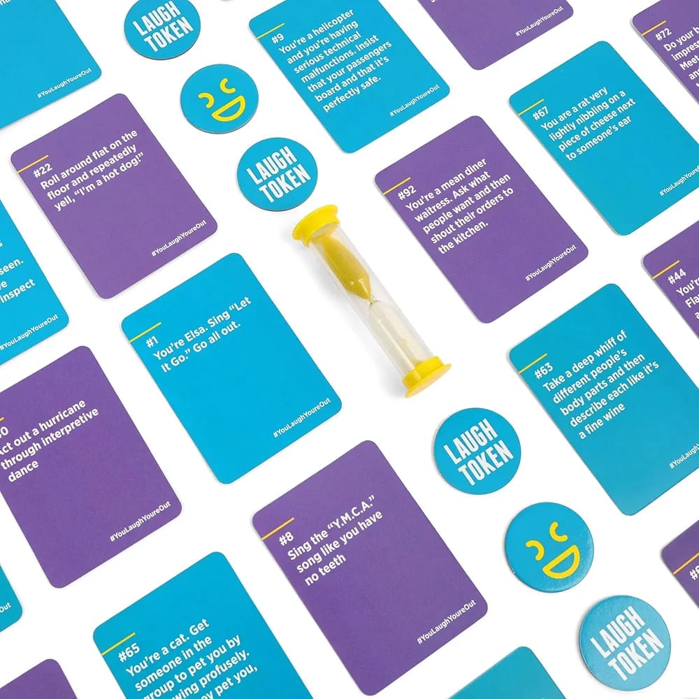 FUN You Laugh, You’re Out Game [Try Not to Laugh Family Card Game for Adults & Teens | White Elephant Gift for Adults | Fun Cards for Family Game Nights