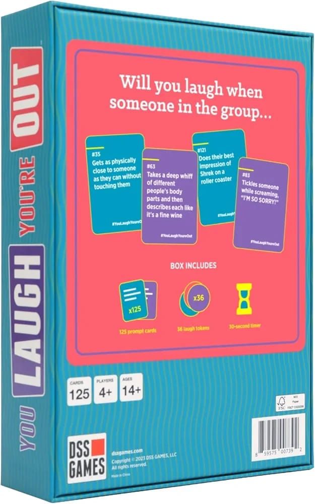 FUN You Laugh, You’re Out Game [Try Not to Laugh Family Card Game for Adults & Teens | White Elephant Gift for Adults | Fun Cards for Family Game Nights