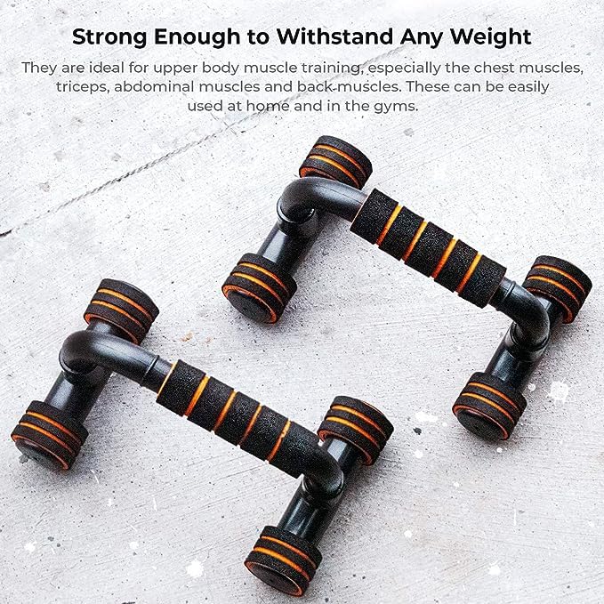 PREMIUM Push Ups Stands Push Up Bars Stand with Foam Grip Handle | Work Out Stand with Comfort Grip | Foam Dips Bar For Home Workout | Non-slip Strength Bars | Fitness handle Bars